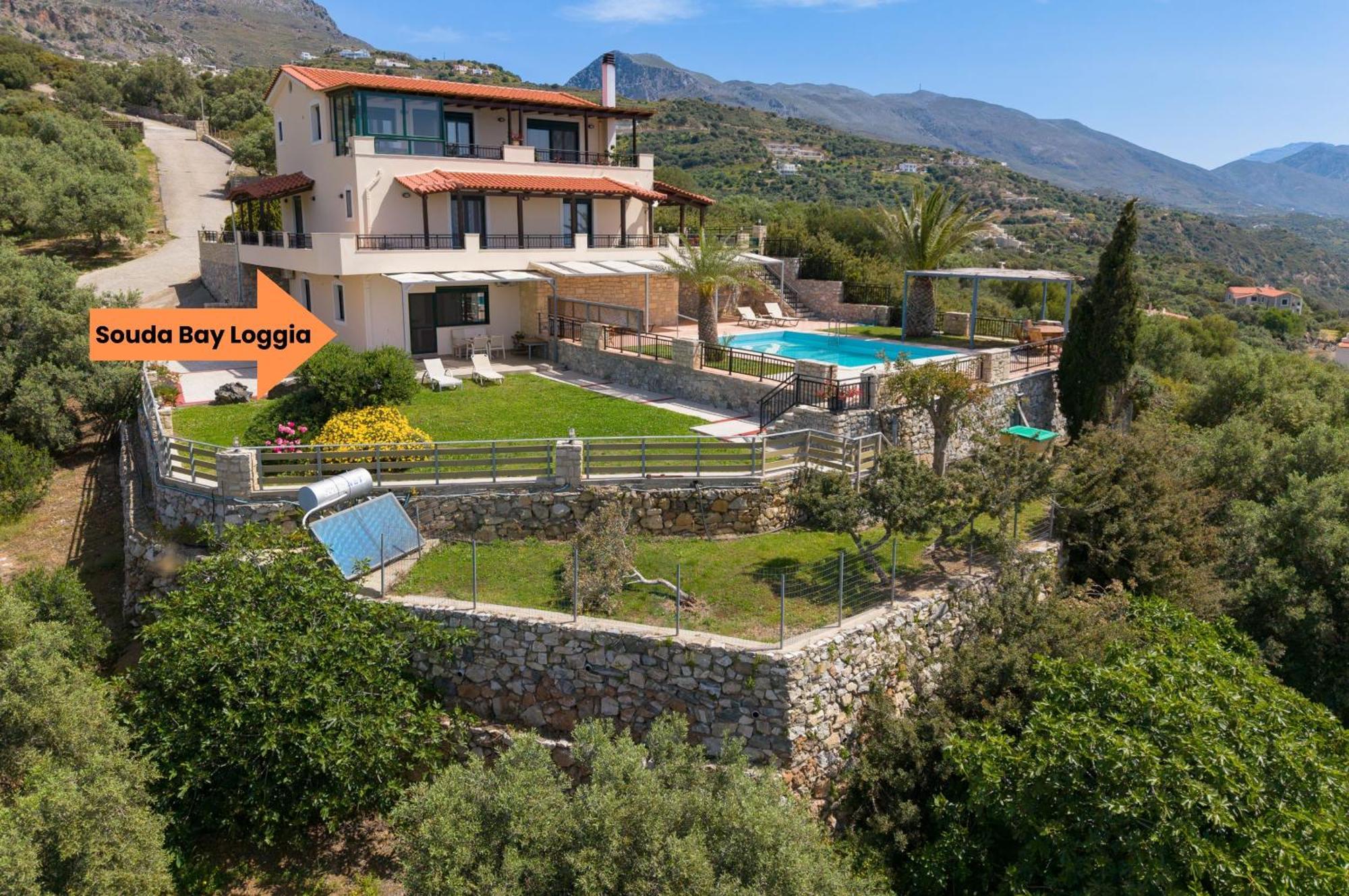 Souda Bay Loggia Villa Sellía Exteriör bild